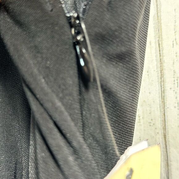 Sangria Black Sleeveless Sheer Babydoll Tie Front Embellished Stretch Midi Dress - Picture 10 of 16